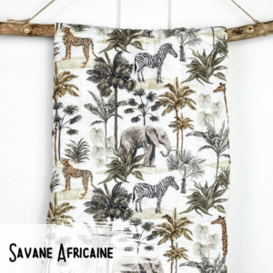 Savane Africaine – Mousseline Bambou/Coton